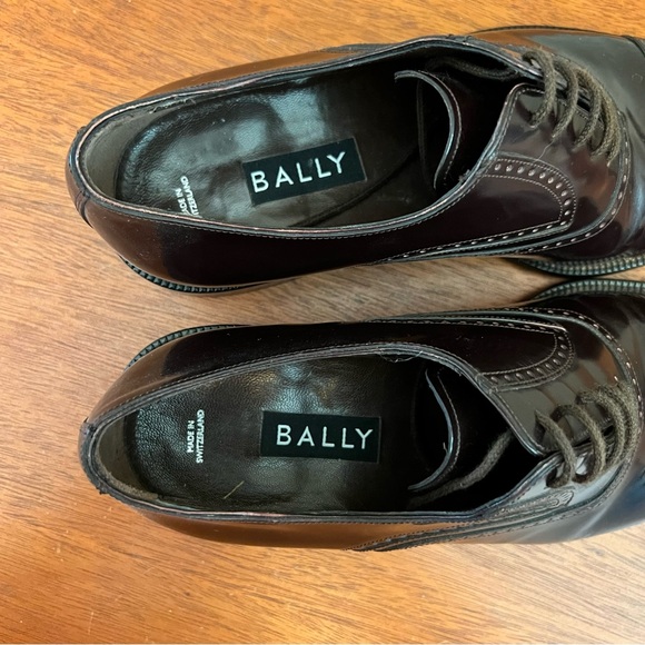 Bally Mens Dark Brown Cap Toe Oxfords Size 8.5 - Picture 14 of 16